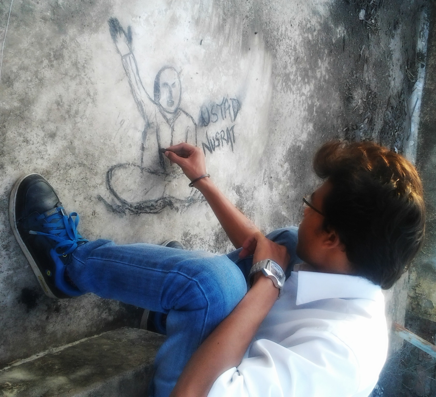 Nusrat's charcoal painting by sourabh