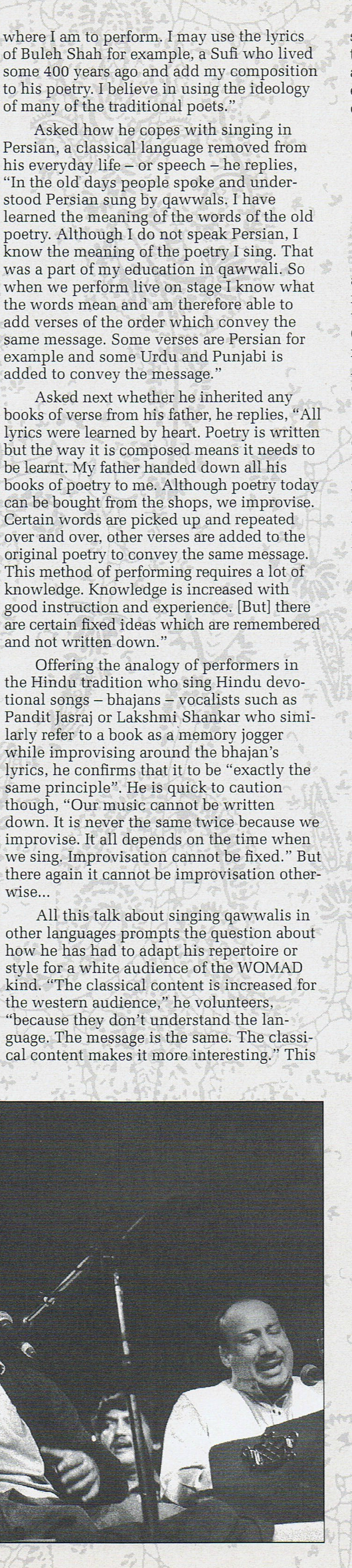 The Nusrat Ramble - Folk Roots 1993 p8